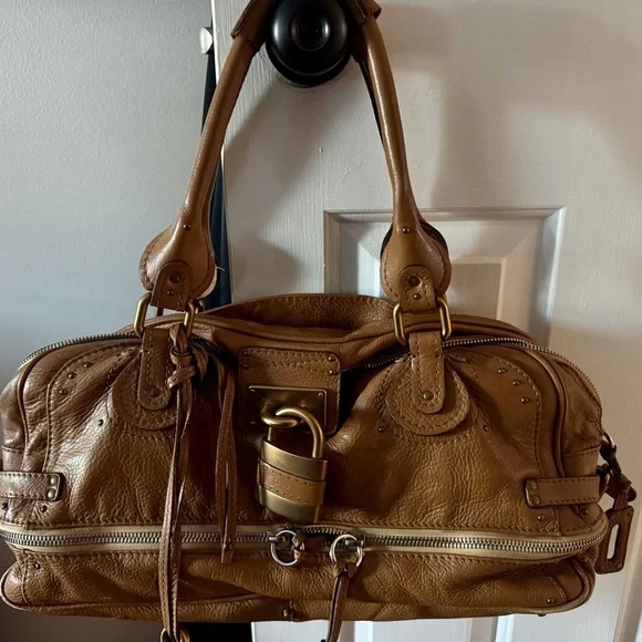 Chloe Brown and Gold Satchel with Vintage Appeal - Picture 10 of 12
